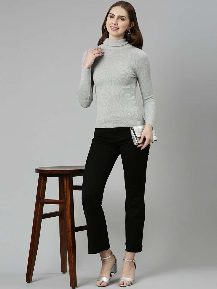 women's straight high neck top - 19948415 - Standard Image - 3