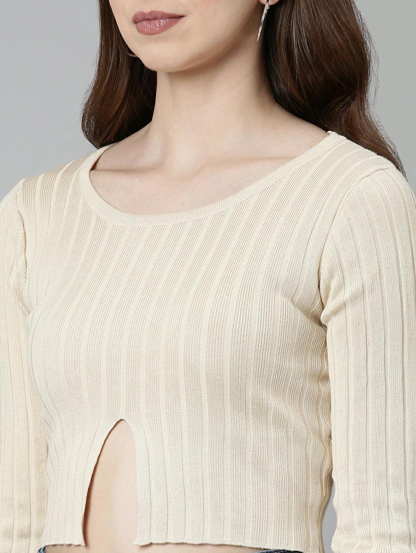 women's crop round neck top - 19948446 - Standard Image - 5