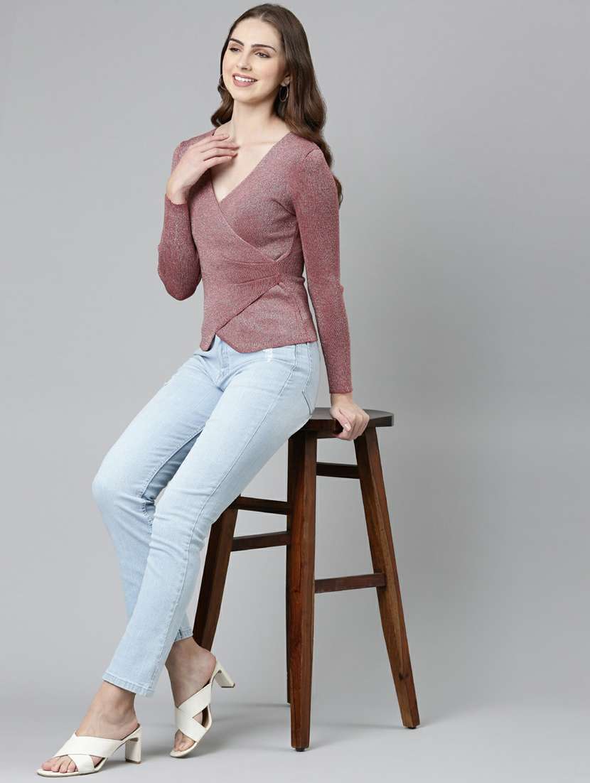 brown acrylic wrap top - 19948479 -  Standard Image - 3