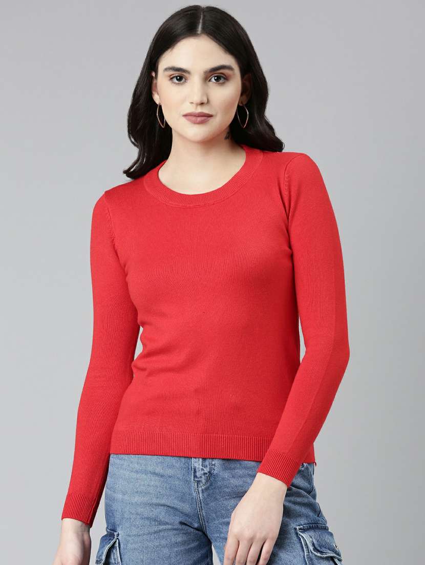 women's straight round neck top