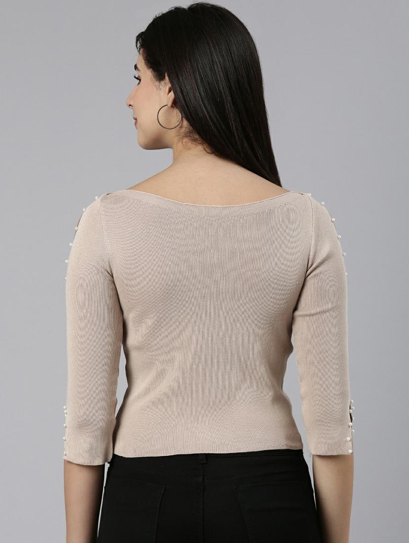 women's straight boat neck top - 19948505 - Standard Image - 3