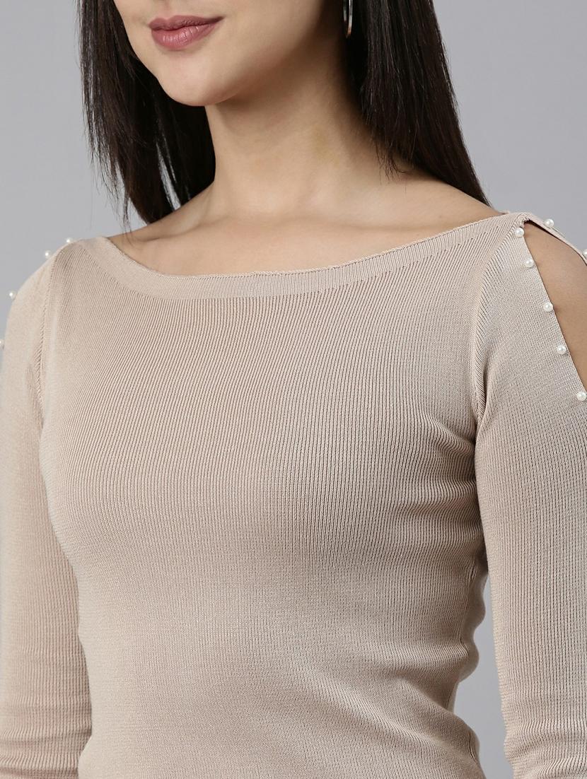 women's straight boat neck top - 19948505 - Standard Image - 5