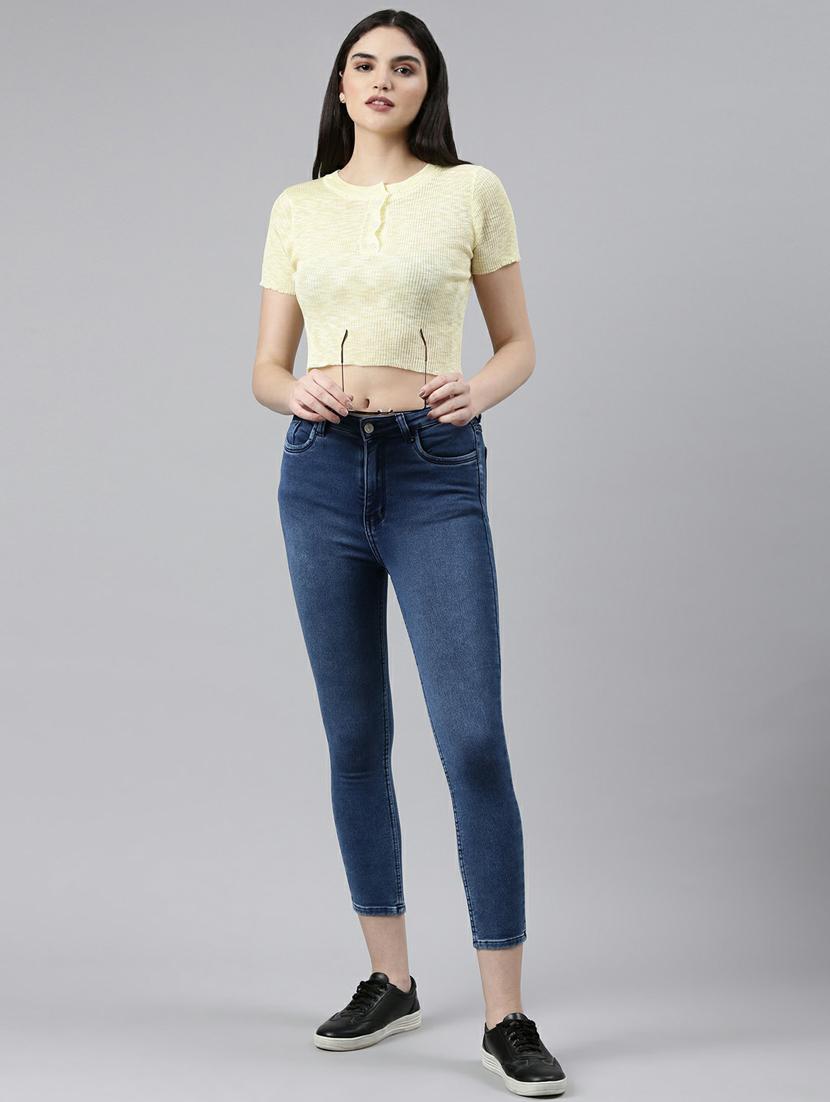 women's crop round neck top - 19948515 - Standard Image - 5