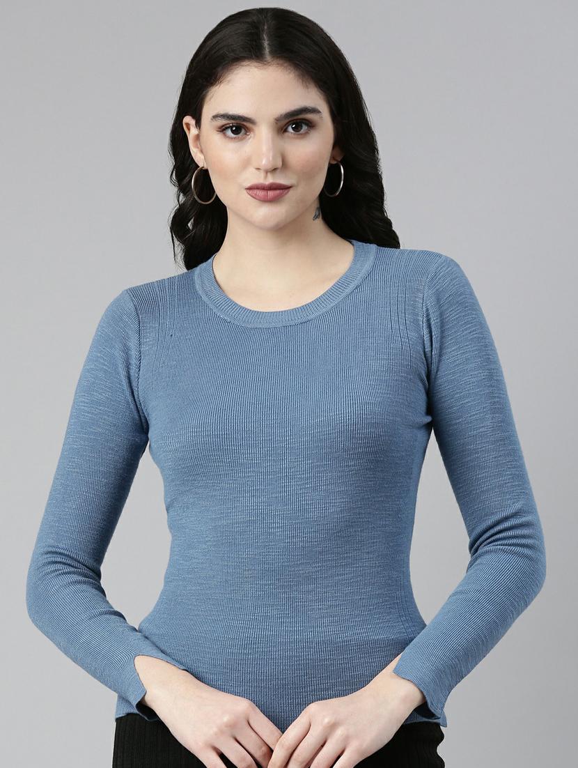 round neck solid regular top - 19948543 - Zoom Image - 0