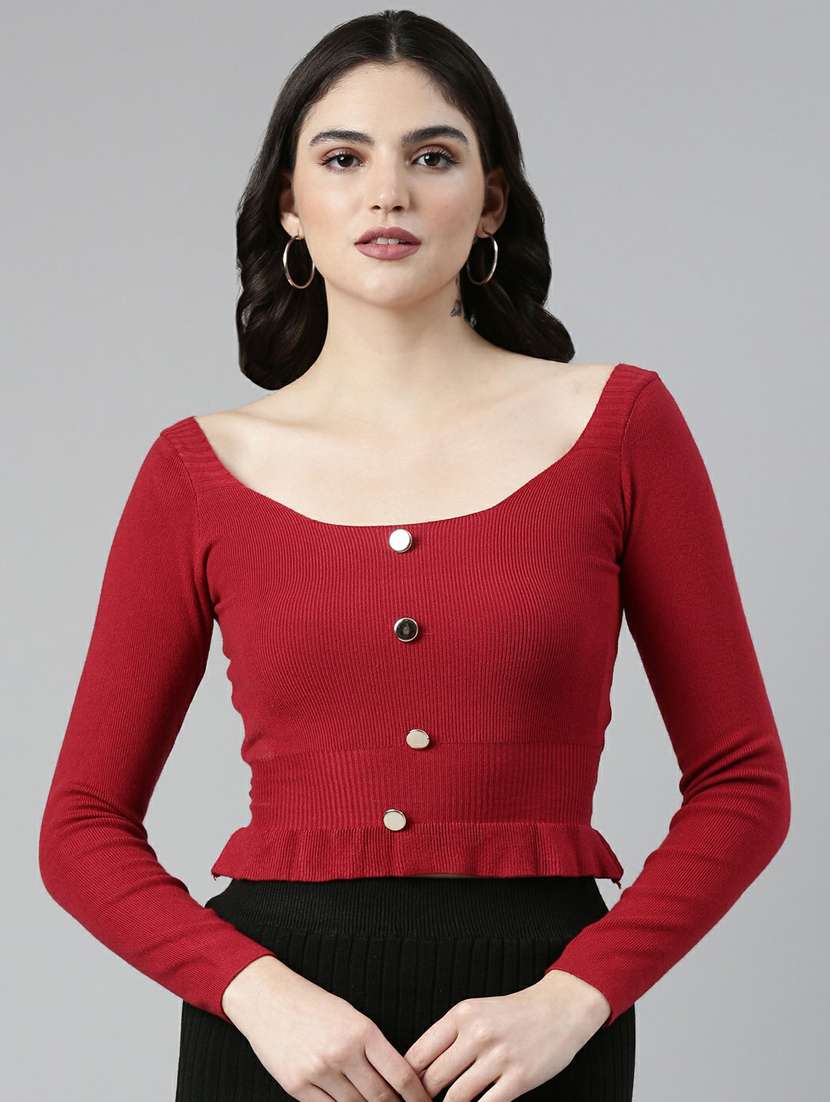 women's crop square neck top