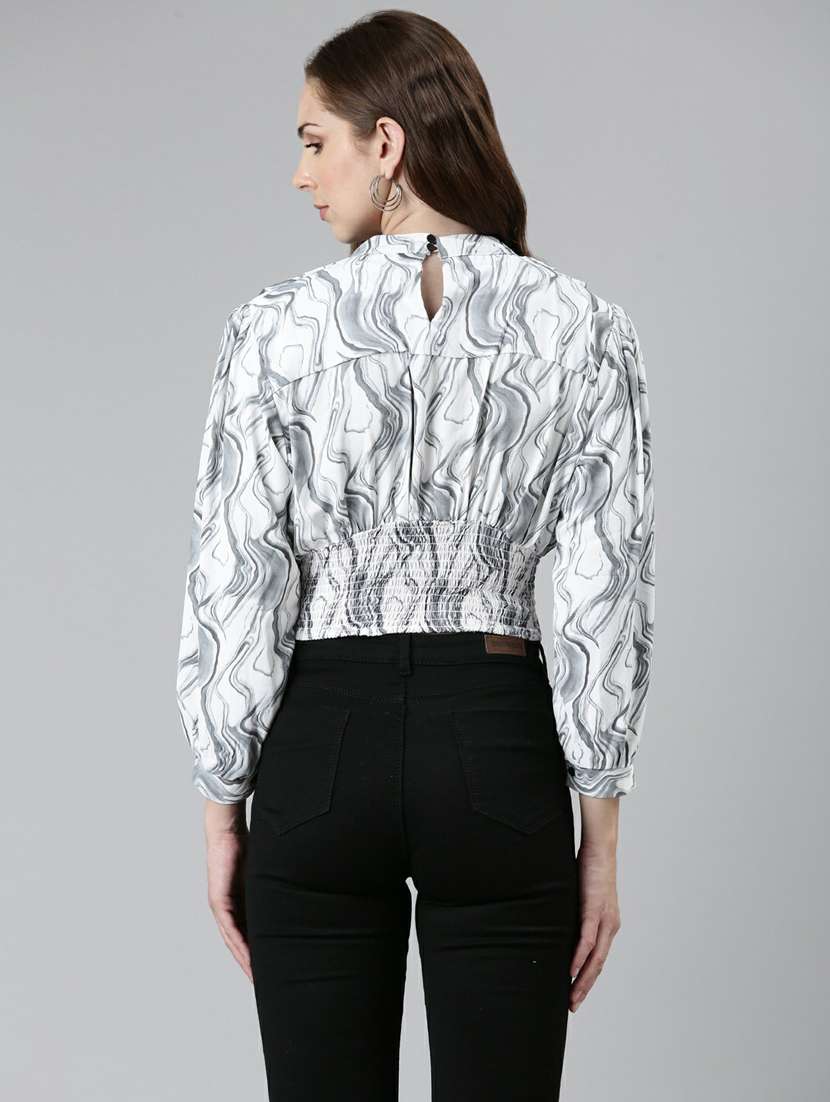 women's crop key hole neck top - 19948573 -  Standard Image - 3