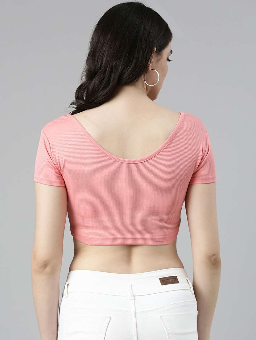 women's crop v neck top - 19948585 -  Standard Image - 3