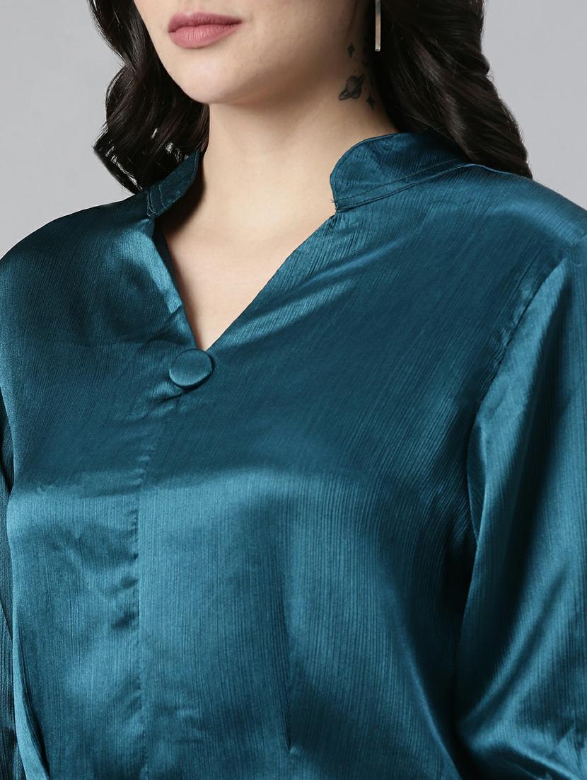blue satin regular top - 19948588 - Standard Image - 5