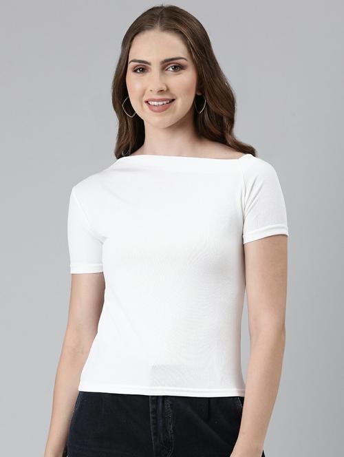 women's straight boat neck top - 19948595 - Standard Image - 0