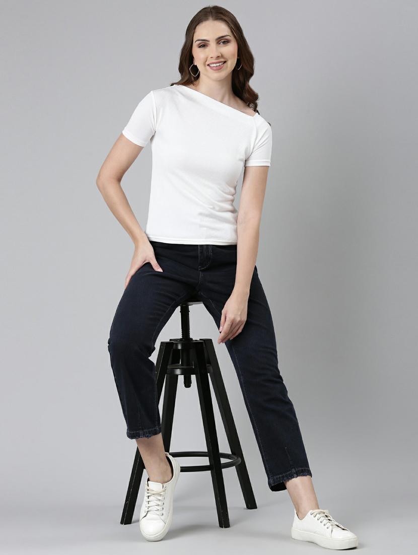 women's straight boat neck top - 19948595 - Standard Image - 3