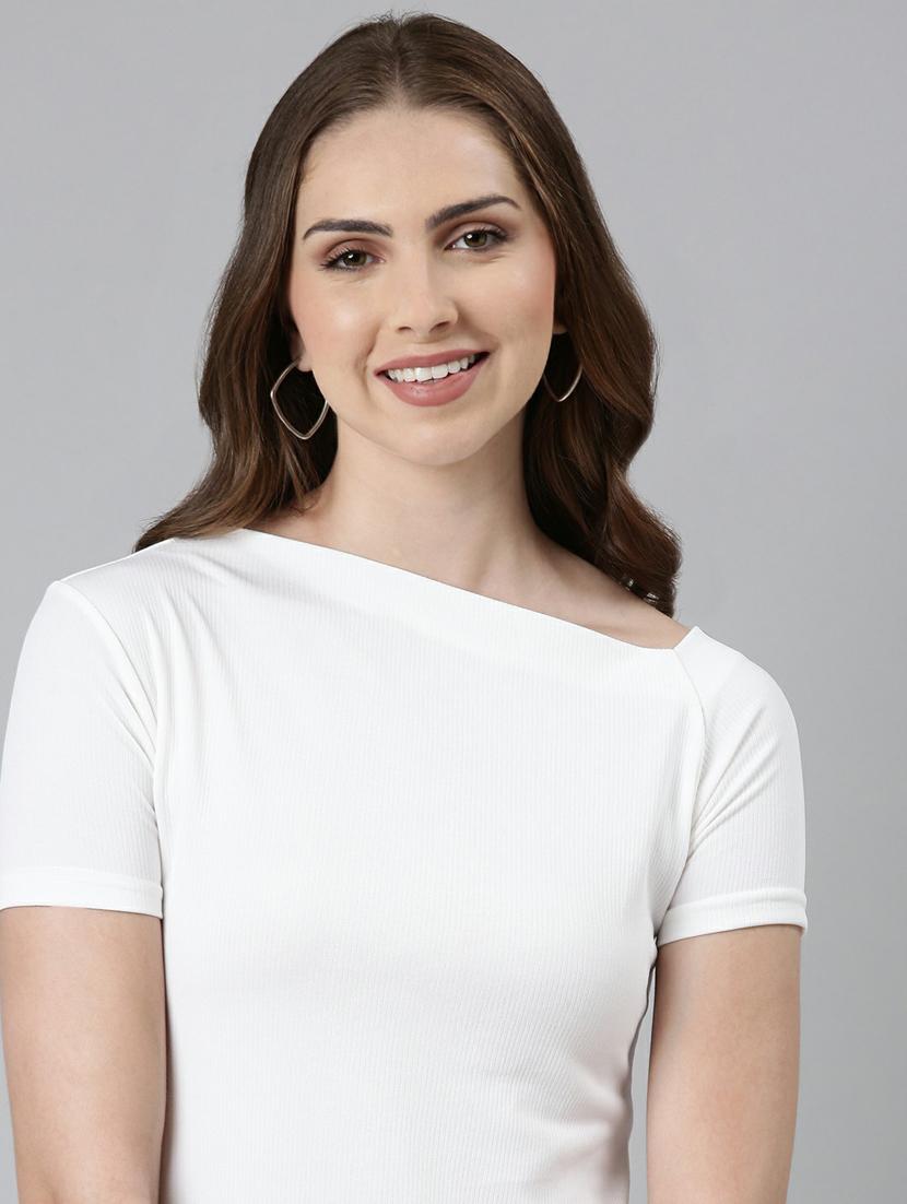 women's straight boat neck top - 19948595 - Standard Image - 5
