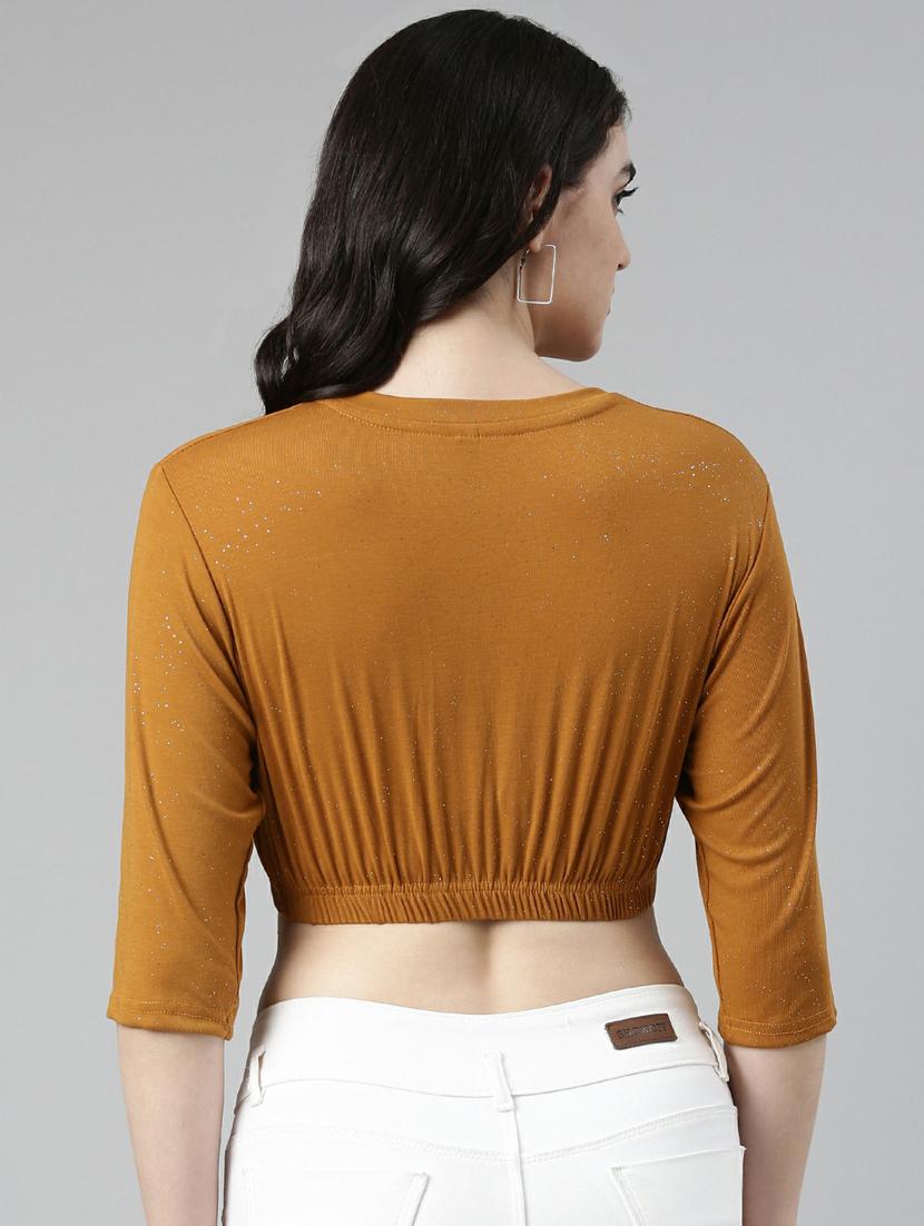 women's crop round neck top - 19948600 - Standard Image - 3