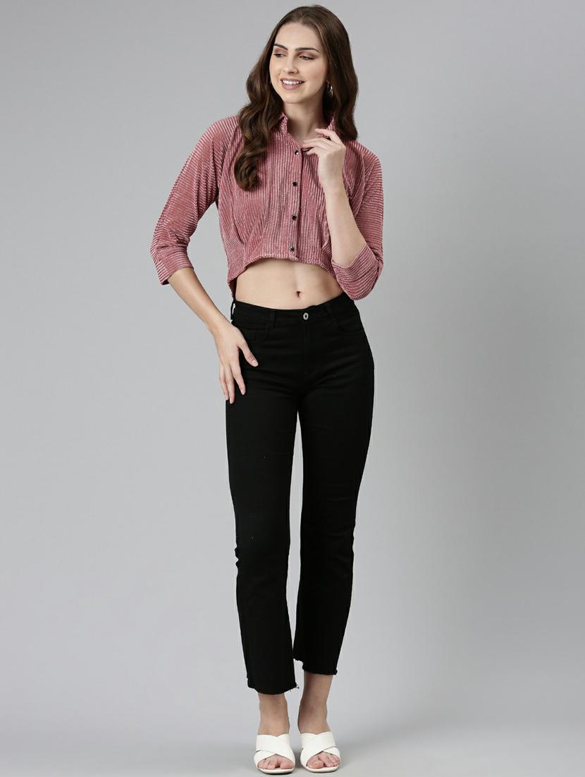 women's crop collared top - 19948602 - Standard Image - 5
