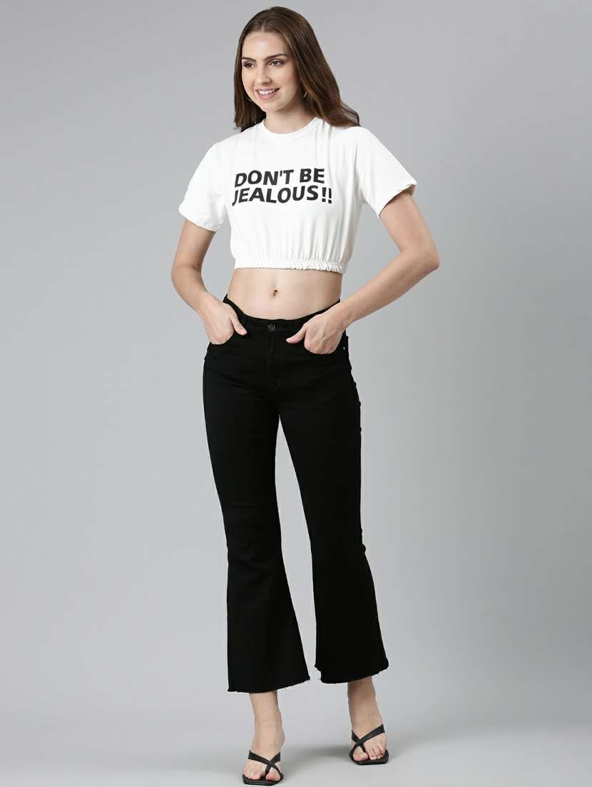 women's crop round neck top - 19948605 -  Standard Image - 5