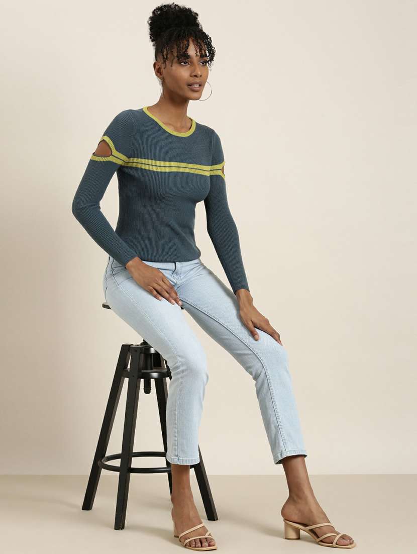 women's straight round neck top - 19948615 -  Standard Image - 3