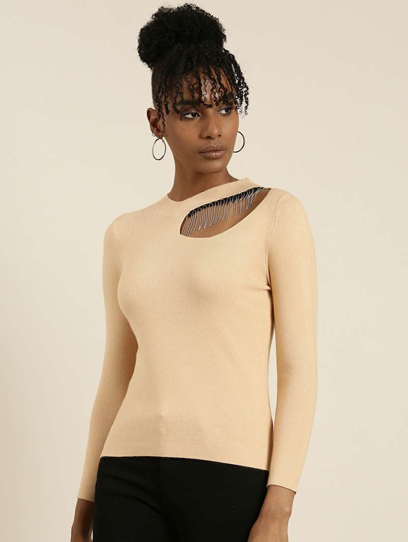 women's straight round neck top - 19948621 -  Zoom Image - 0