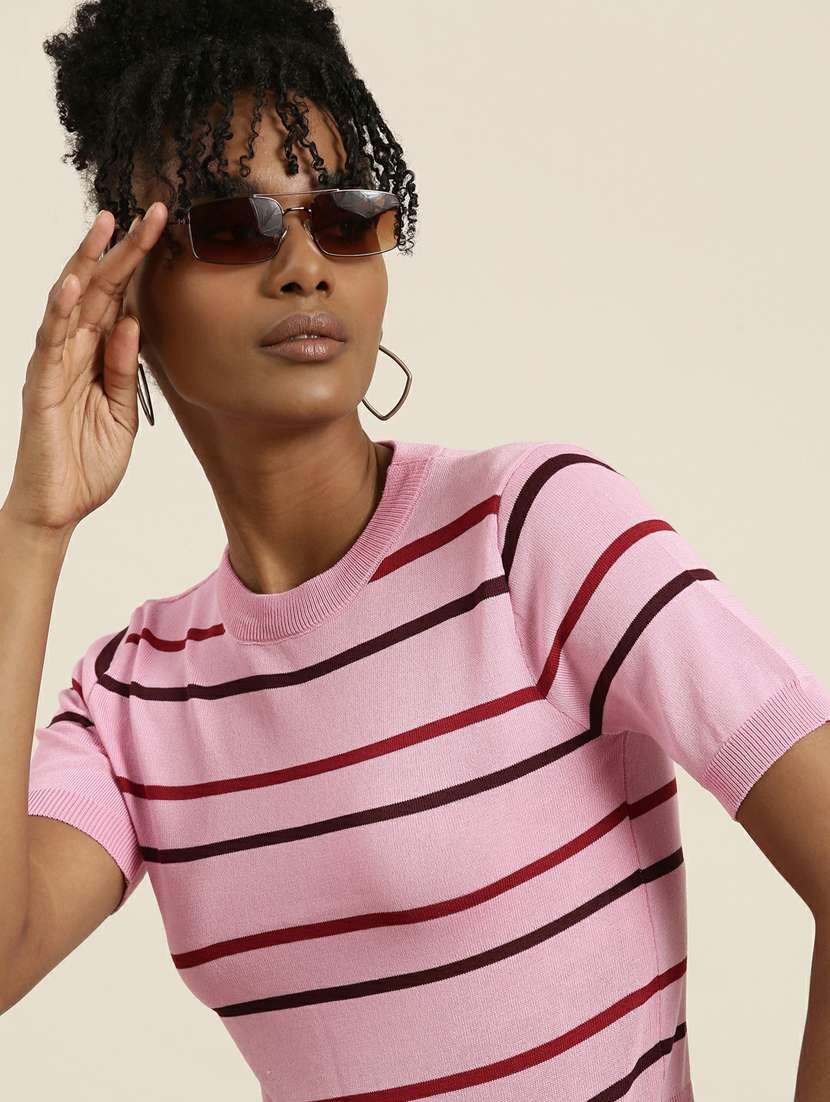 women's straight round neck top - 19948624 - Standard Image - 5