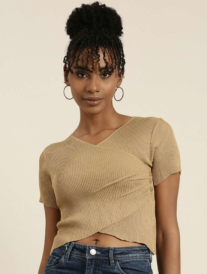 beige acrylic wrap top