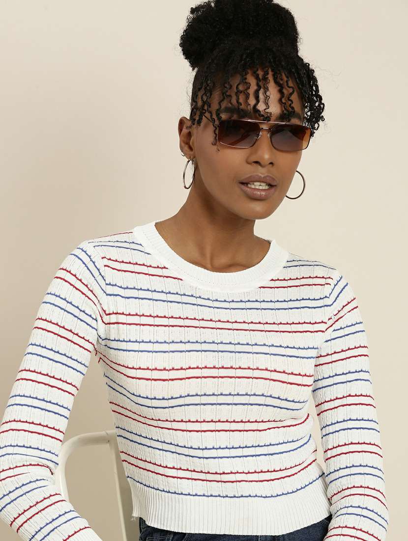 women's crop round neck top - 19948633 -  Standard Image - 5