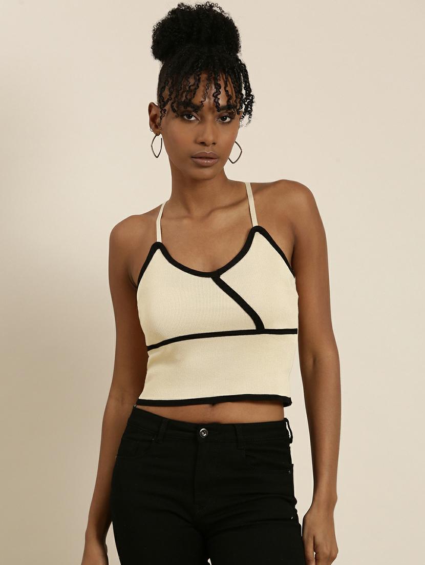 beige acrylic camisole top
