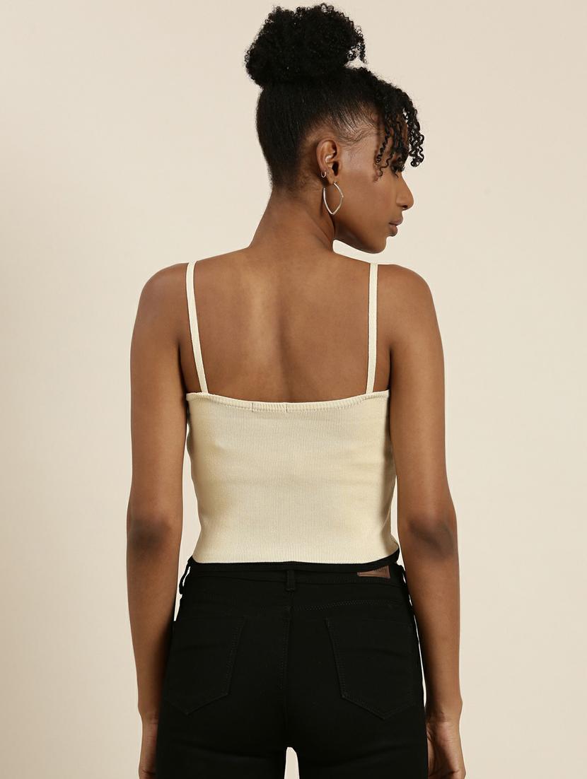 beige acrylic camisole top - 19948636 - Standard Image - 3