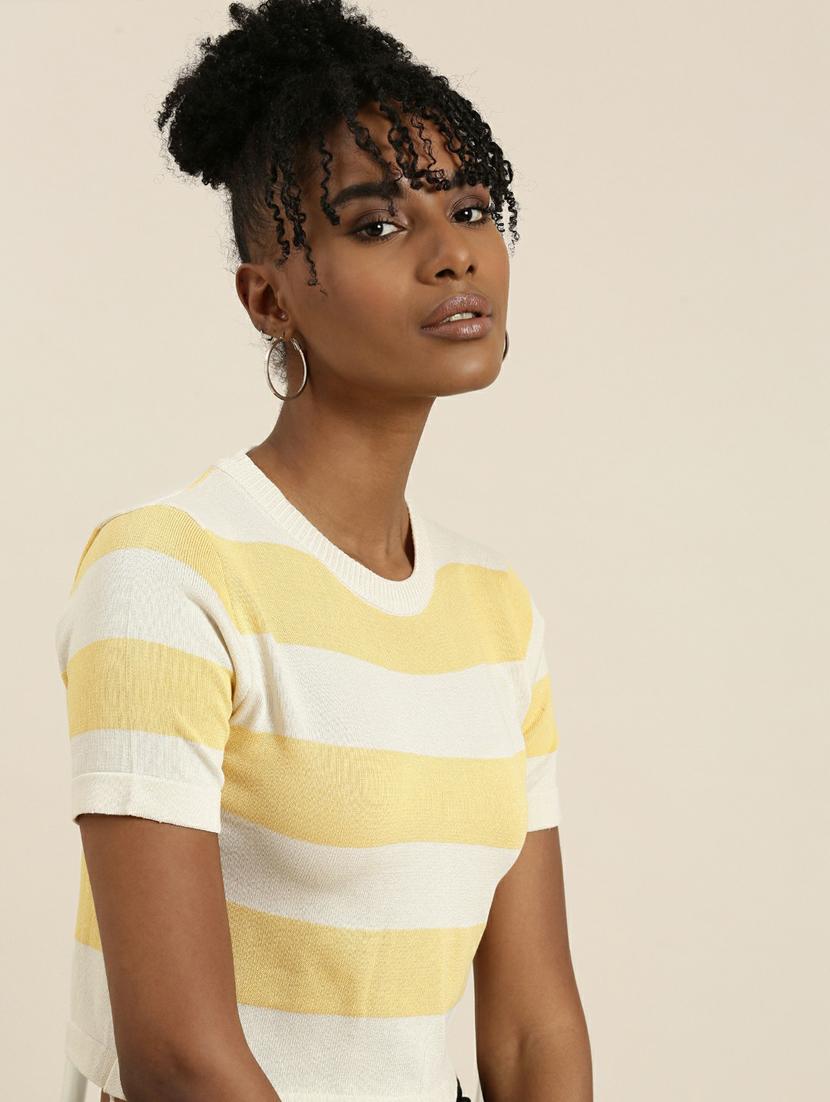 women's crop round neck top - 19948656 - Standard Image - 5