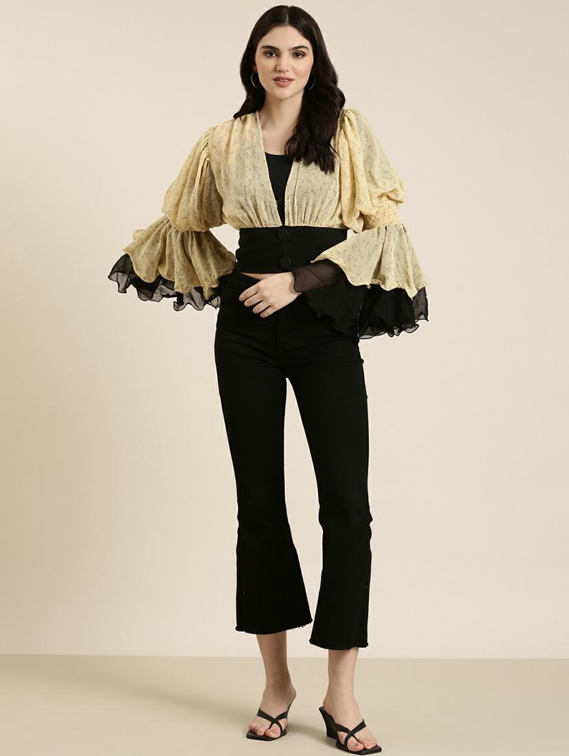 women's blouson v neck top - 19948686 - Standard Image - 5
