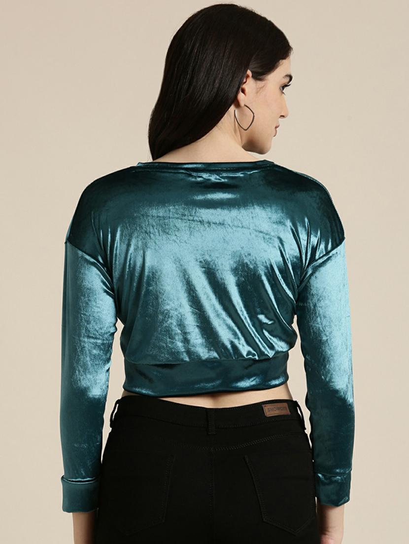 blue polyester blouson top - 19948688 - Standard Image - 3