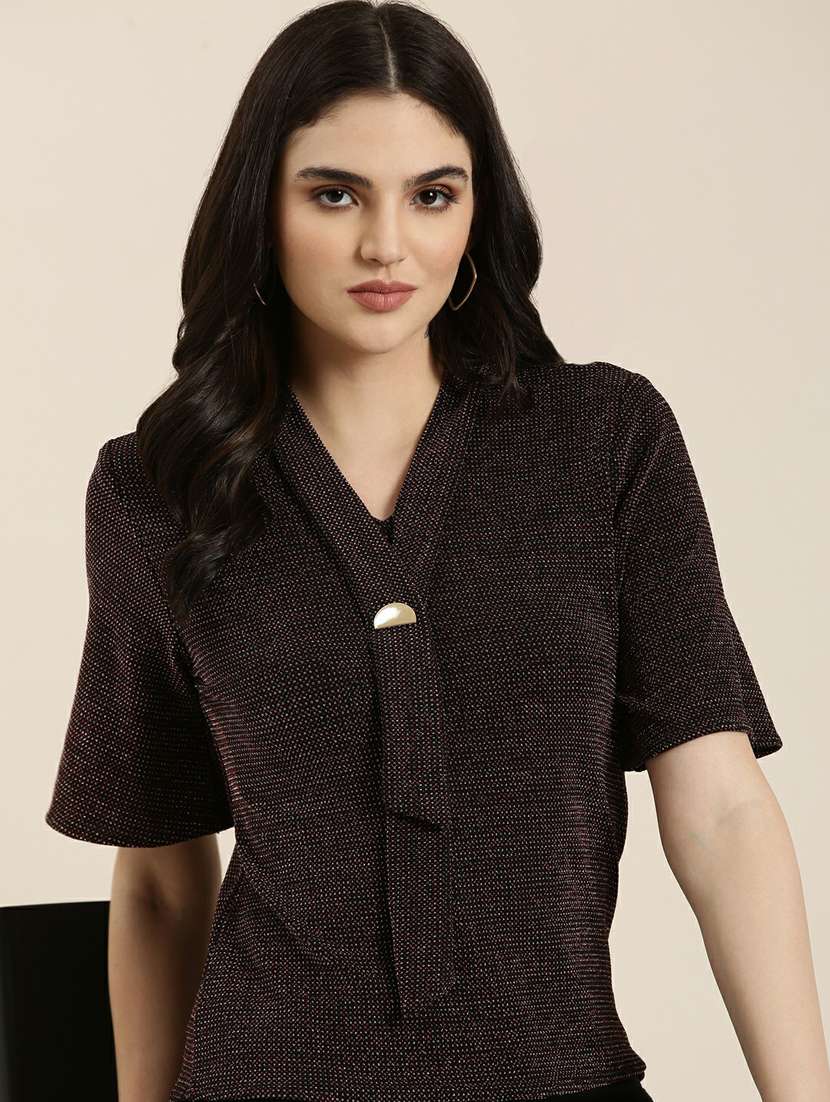 brown solid regular top - 19948702 -  Standard Image - 5