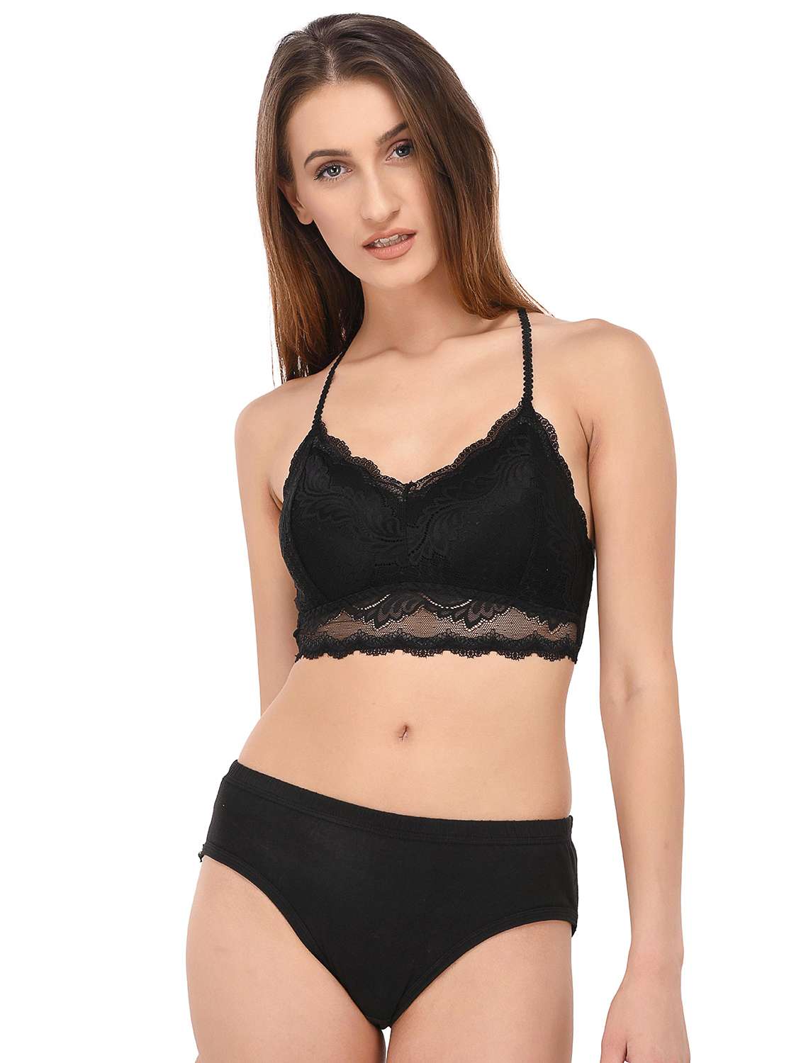 black lace bra and panty set