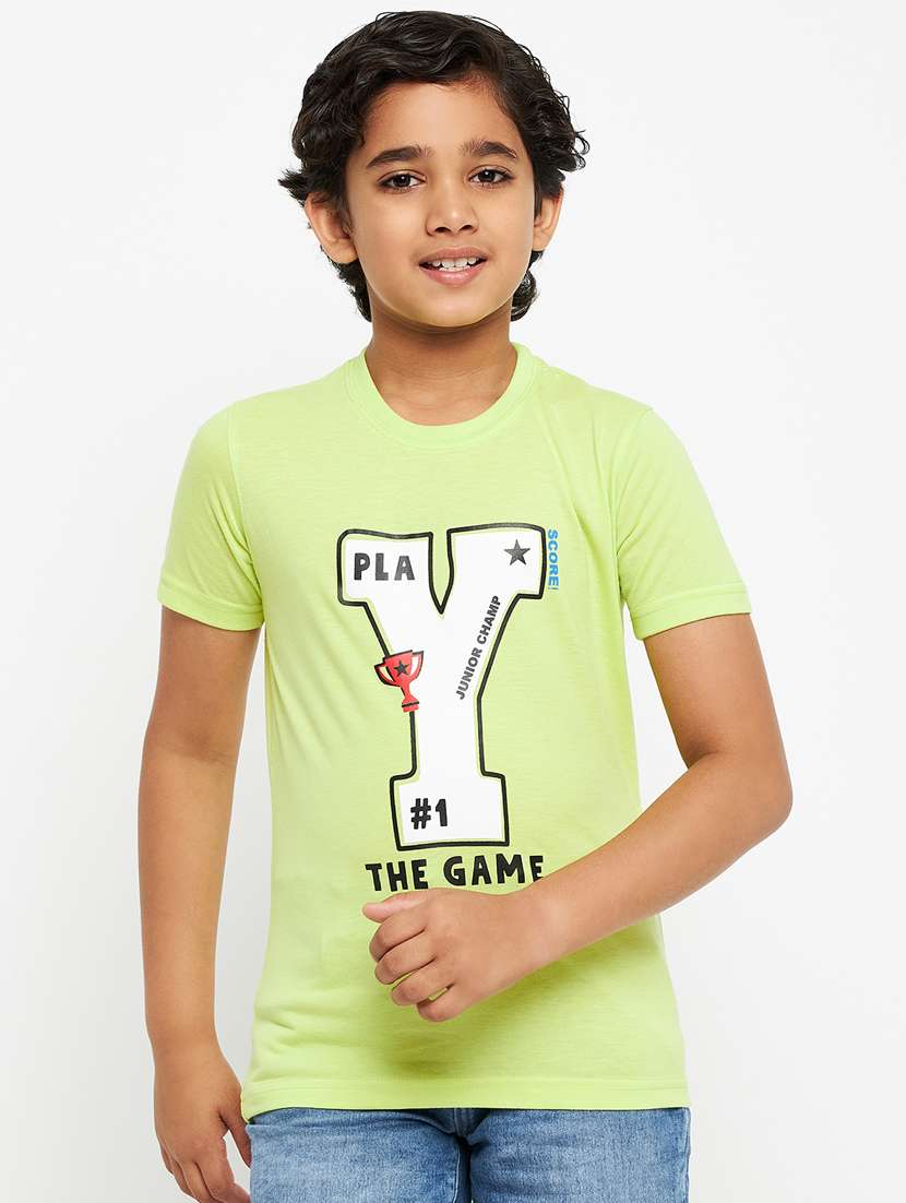 boys round neck printed t-shirt