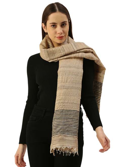 brown pure silk scarf - 19949150 -  Standard Image - 0