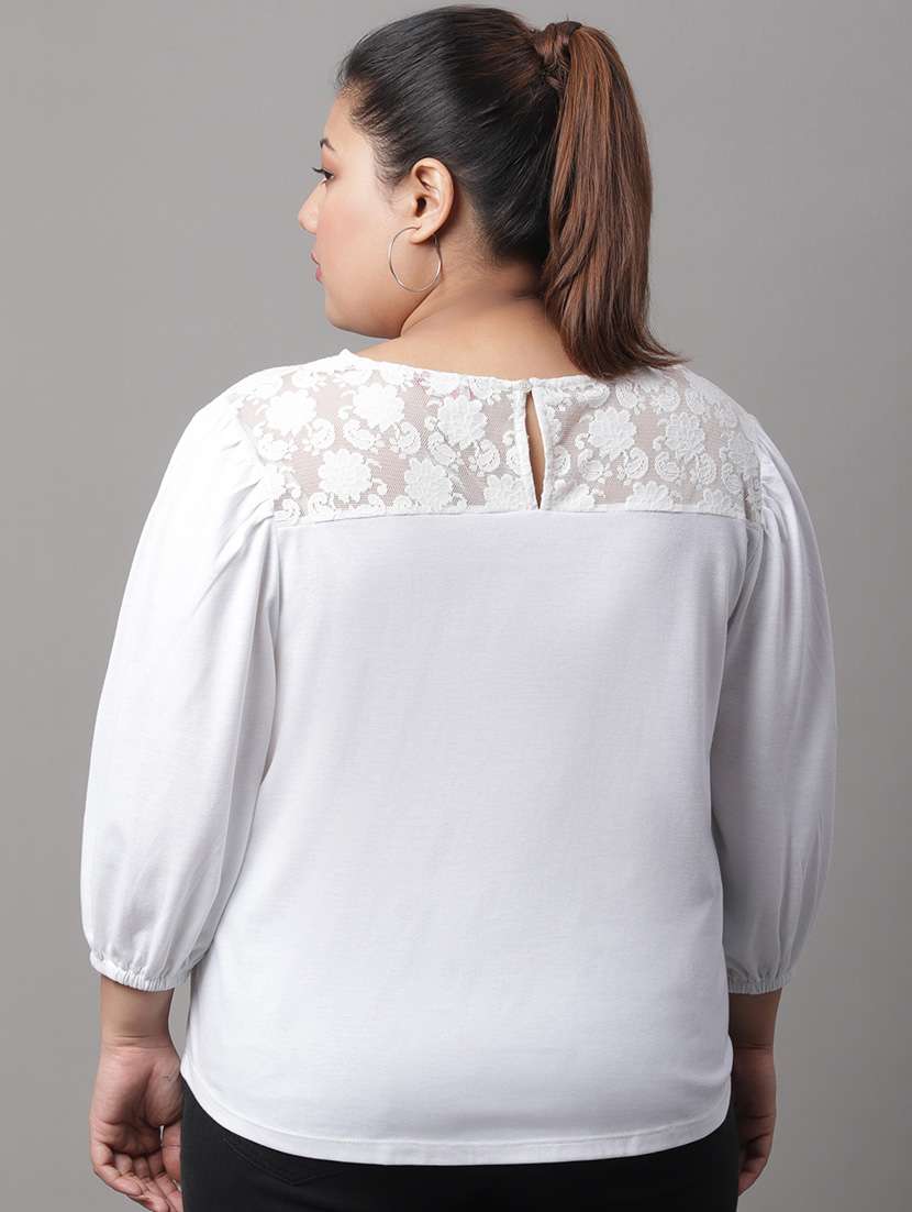 women's straight round neck top - 19950599 -  Standard Image - 3