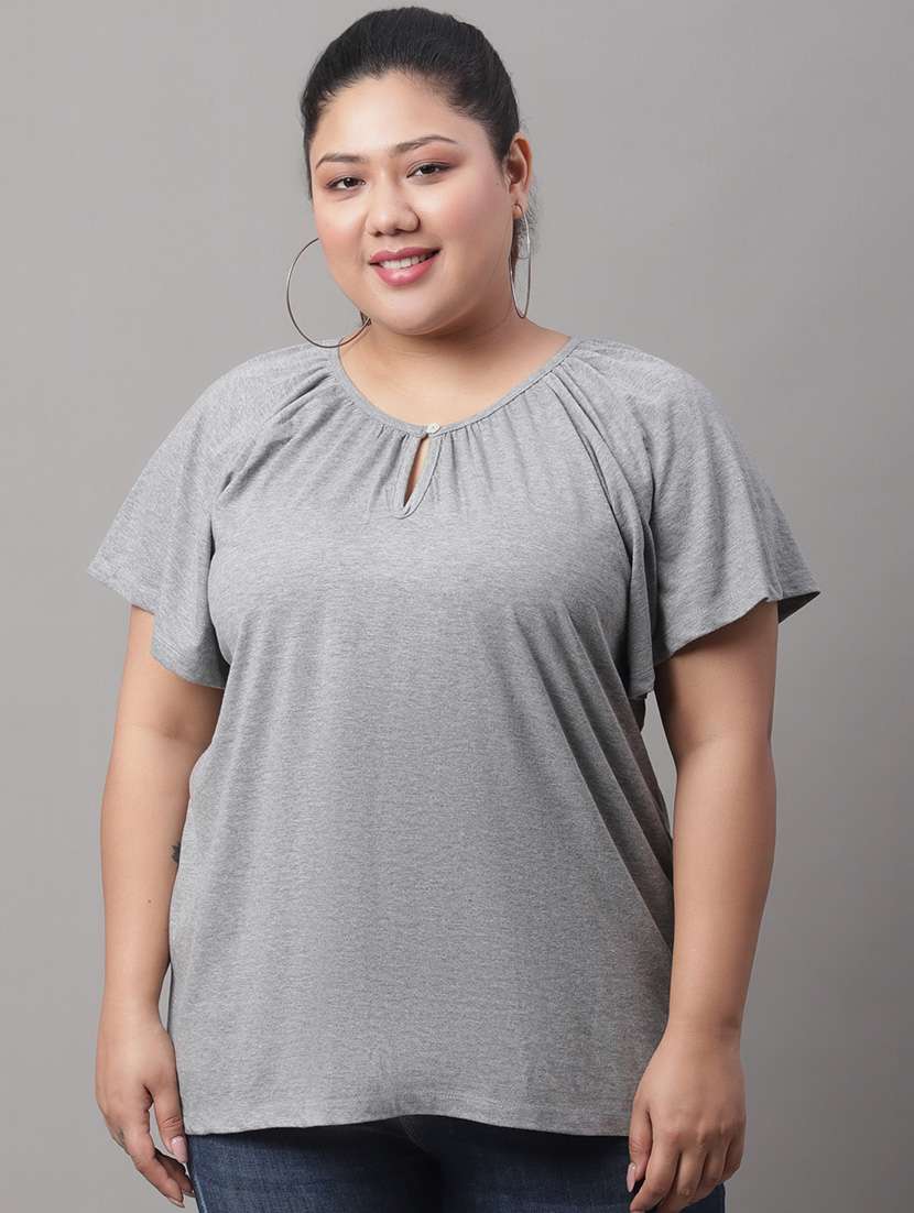women's straight round neck top