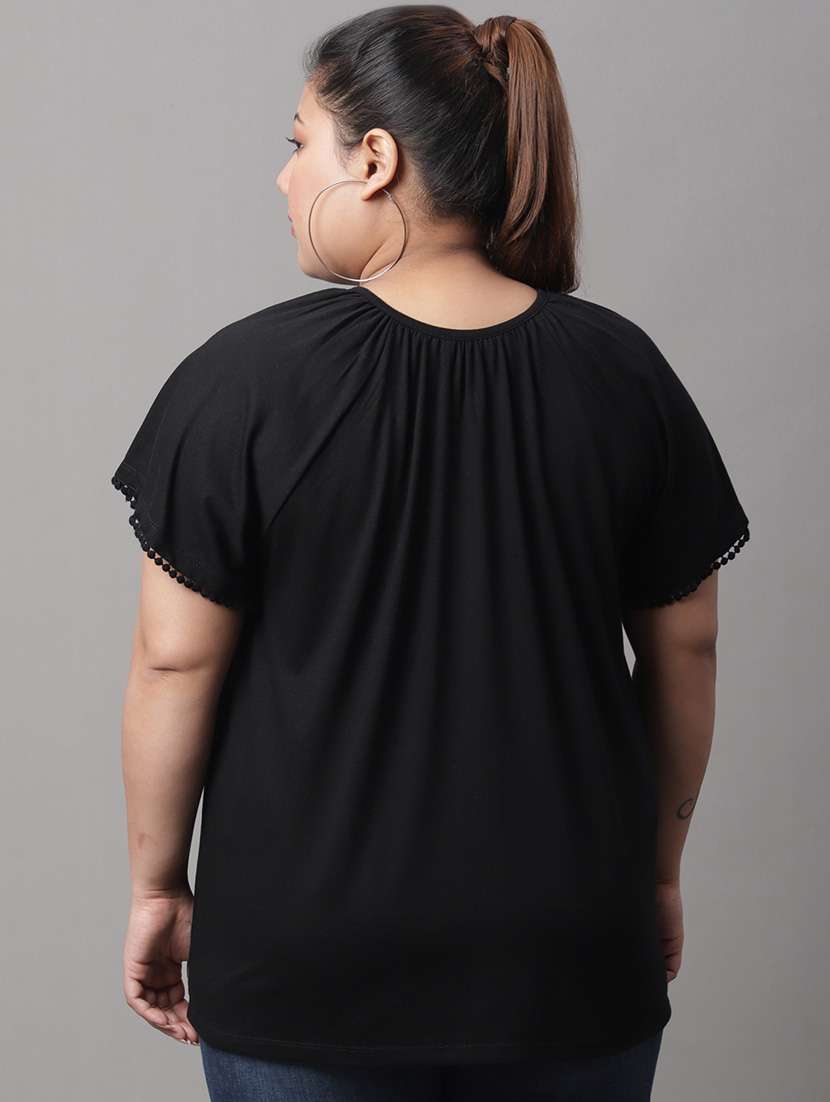 women's straight round neck top - 19950608 -  Standard Image - 3