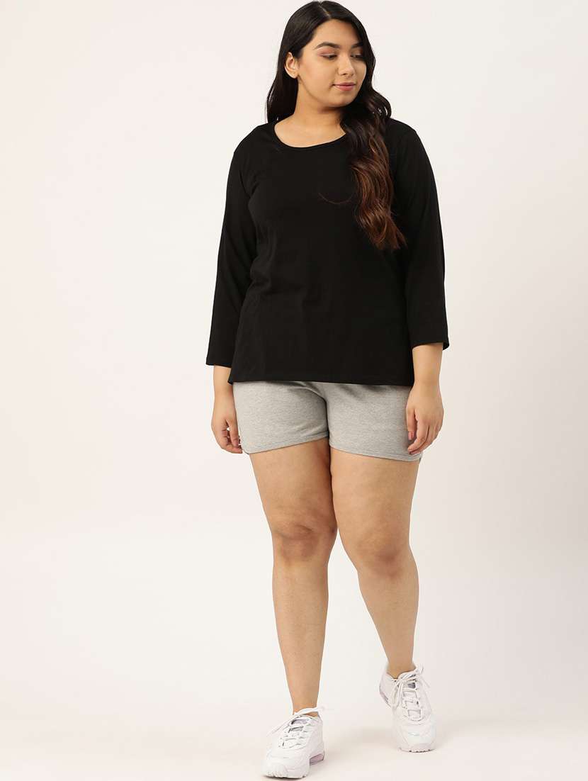 mid rise solid plus shorts - 19950622 -  Standard Image - 3