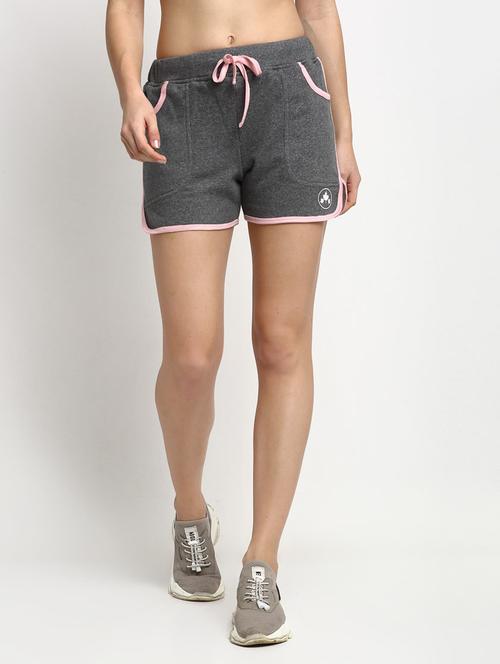 drawstring waist solid regular shorts - 19950686 -  Standard Image - 0