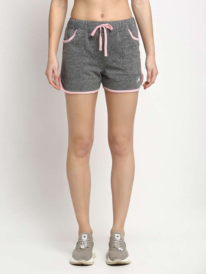 drawstring waist solid regular shorts