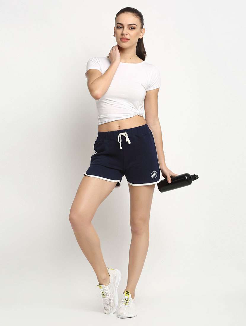 mid rise solid sports shorts - 19950706 -  Standard Image - 3