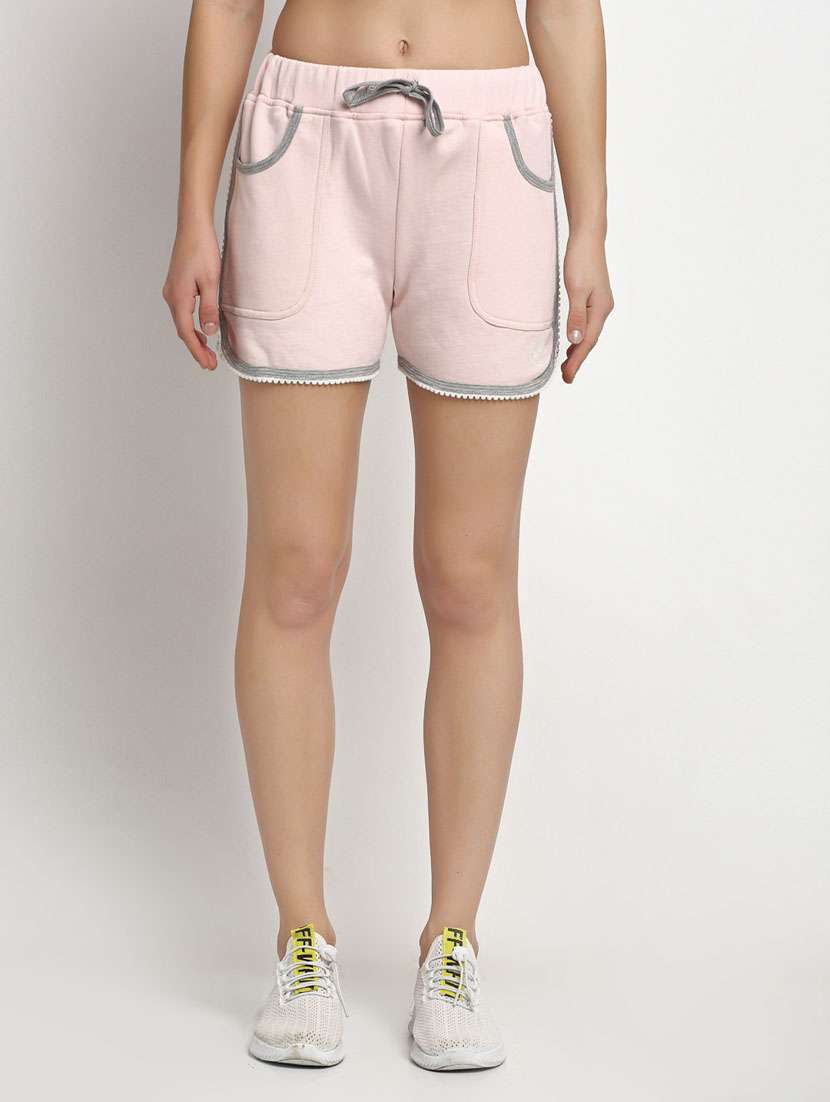 mid rise solid regular shorts