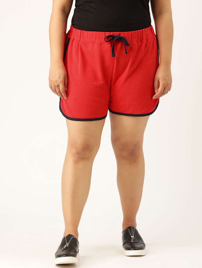 mid rise solid regular shorts