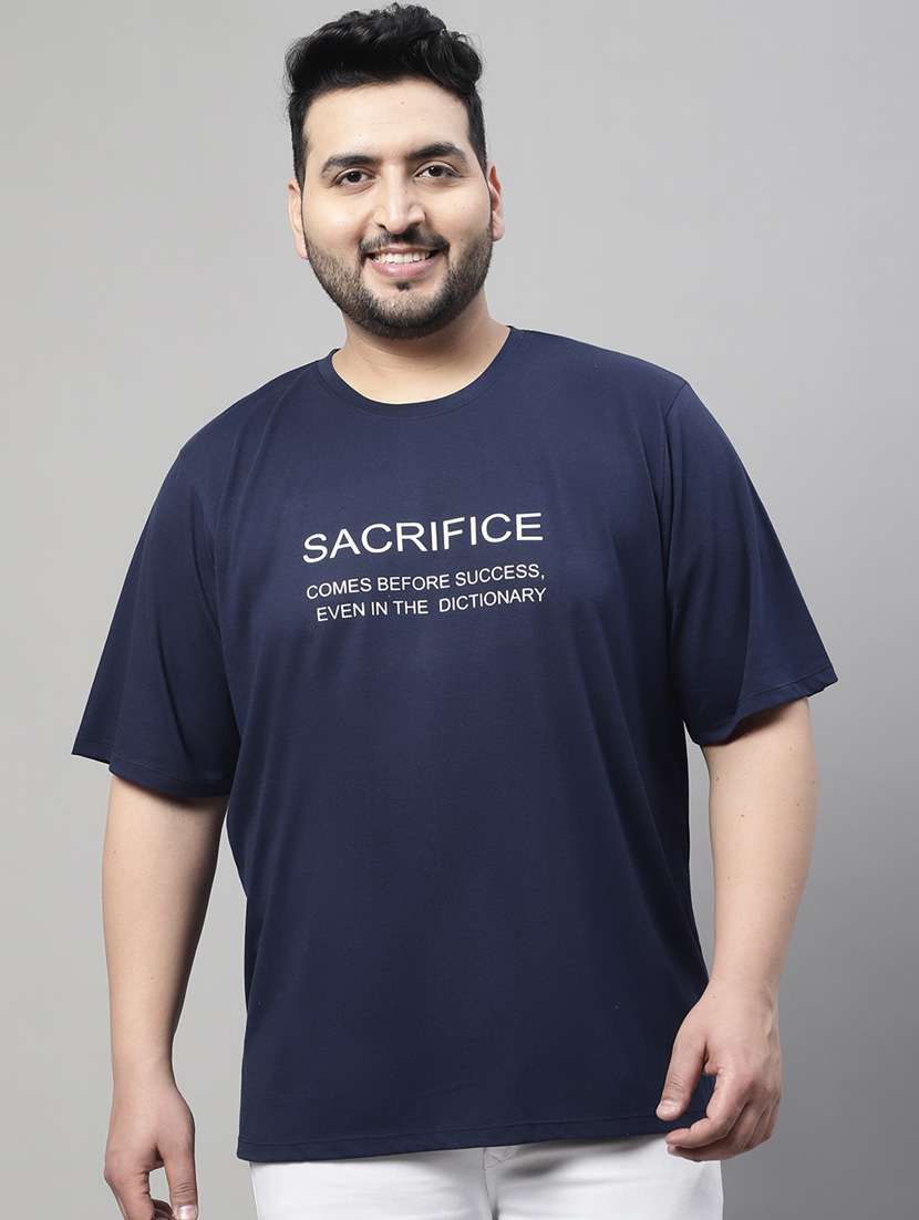 men chest print plus size t-shirt