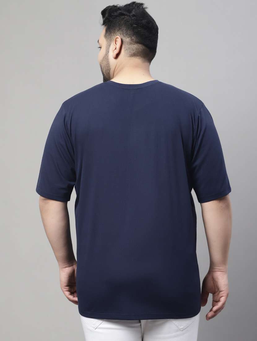 men chest print plus size t-shirt - 19950813 -  Standard Image - 3