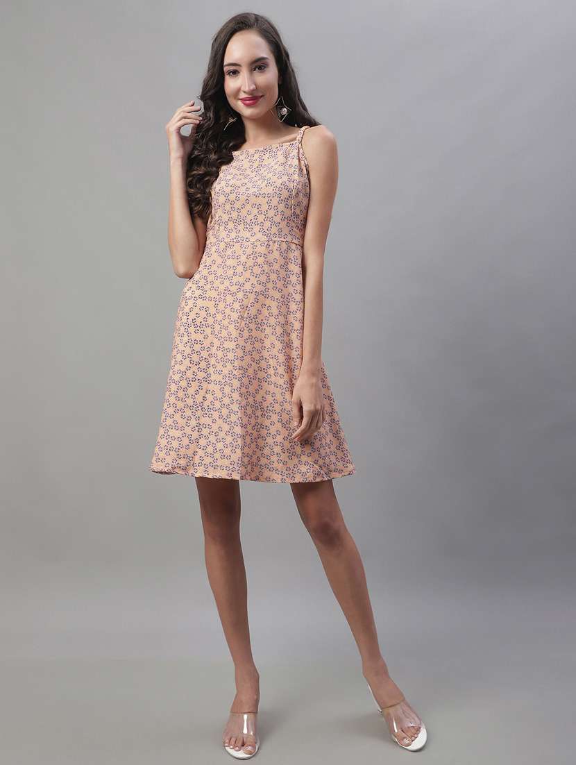 women's micro print dress - 19950837 - Standard Image - 5