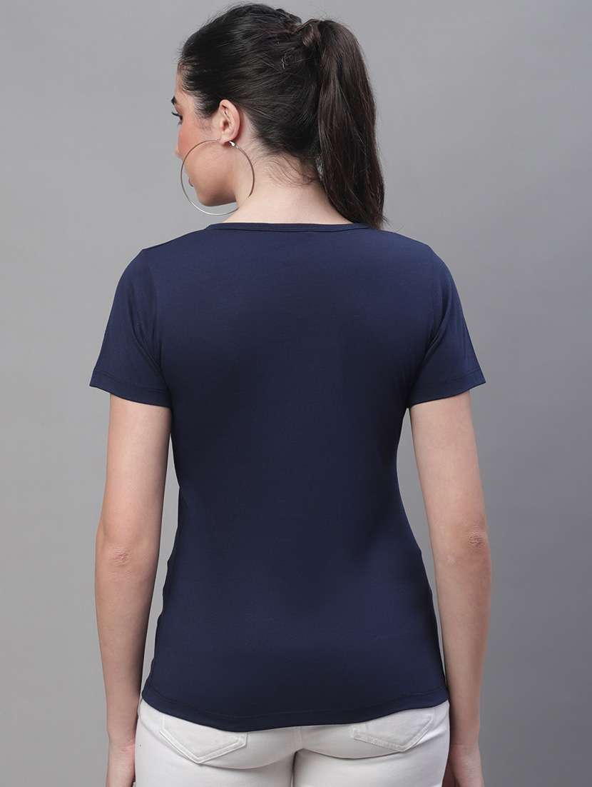 women's plain v neck t-shirt - 19950847 -  Standard Image - 3