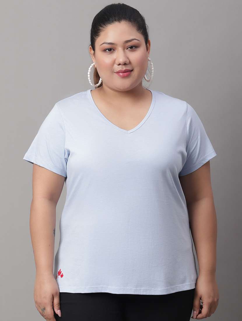 women's plain v neck t-shirt