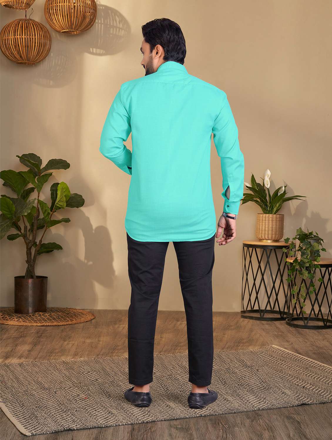 mens solid casual shirt - 19950917 -  Standard Image - 3