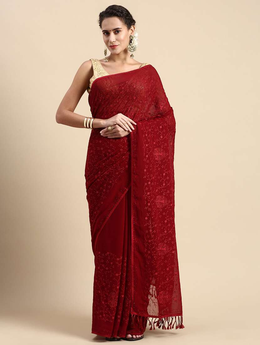 women's embroidered saree
