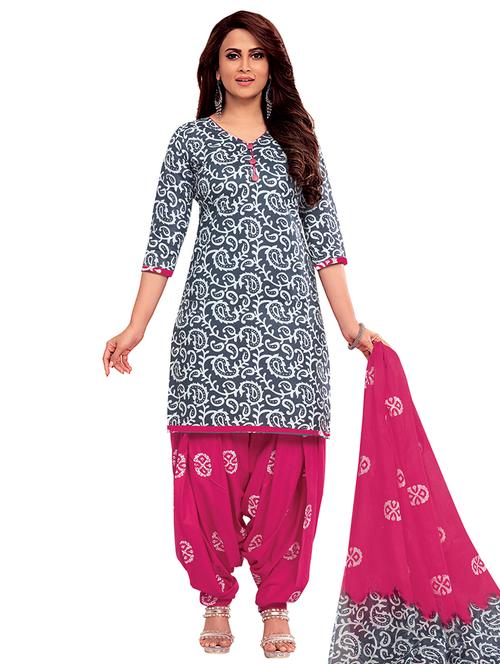 printed unstitched patiyala suit - 19953957 -  Standard Image - 0