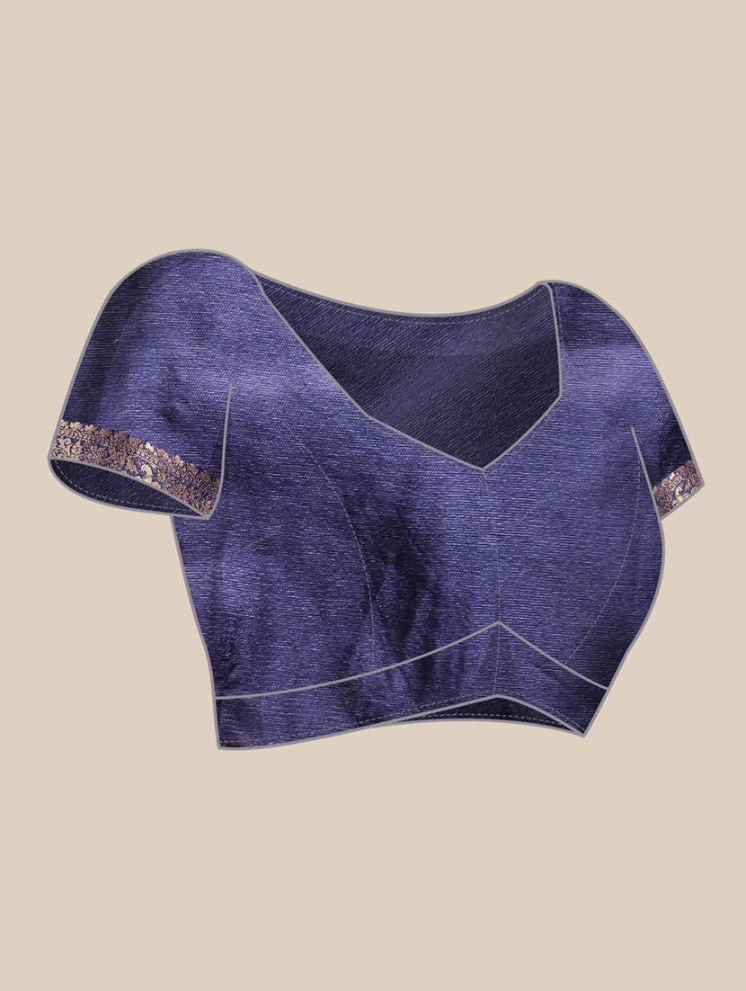 purple woven saree with blouse - 19954323 - Standard Image - 3